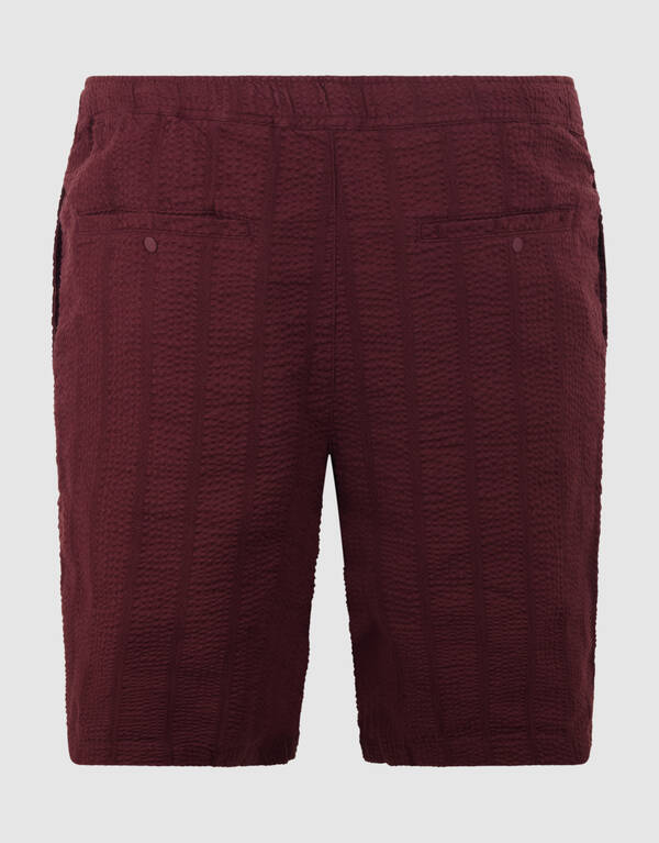 Seersucker Stripe Short Donkerrood SHOEBY MEN