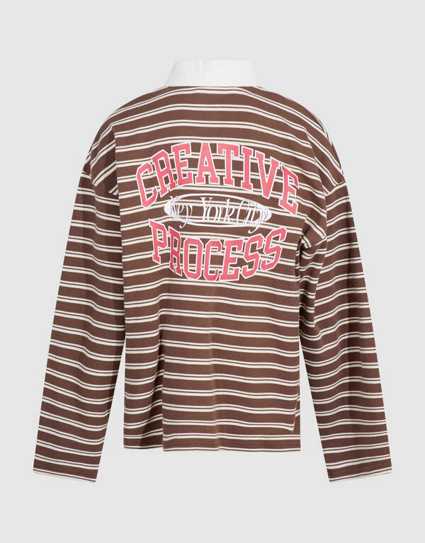 Gestreepte Polo Sweater Bruin SHOEBY BOYS
