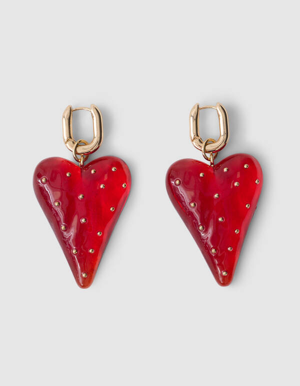 Dotted Heart Oorbellen Rood SHOEBY ACCESSOIRES