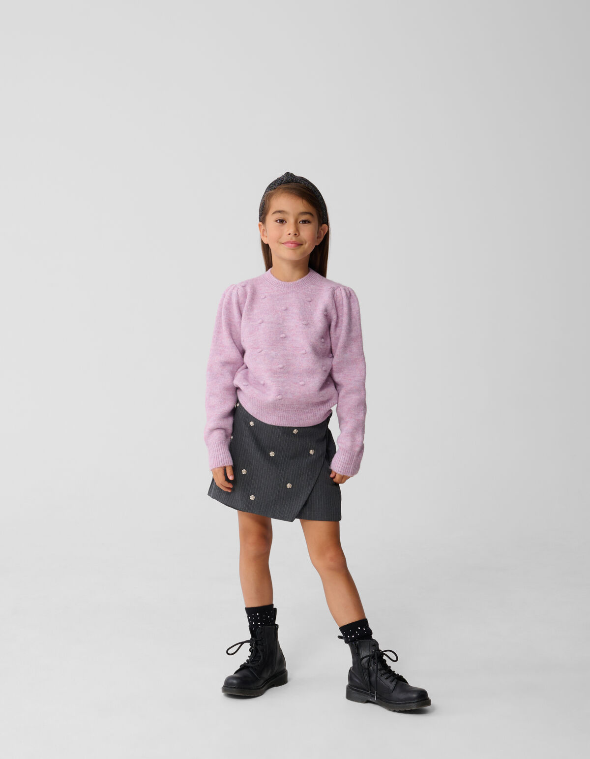 Dotted Knit Trui Paars SHOEBY GIRLS