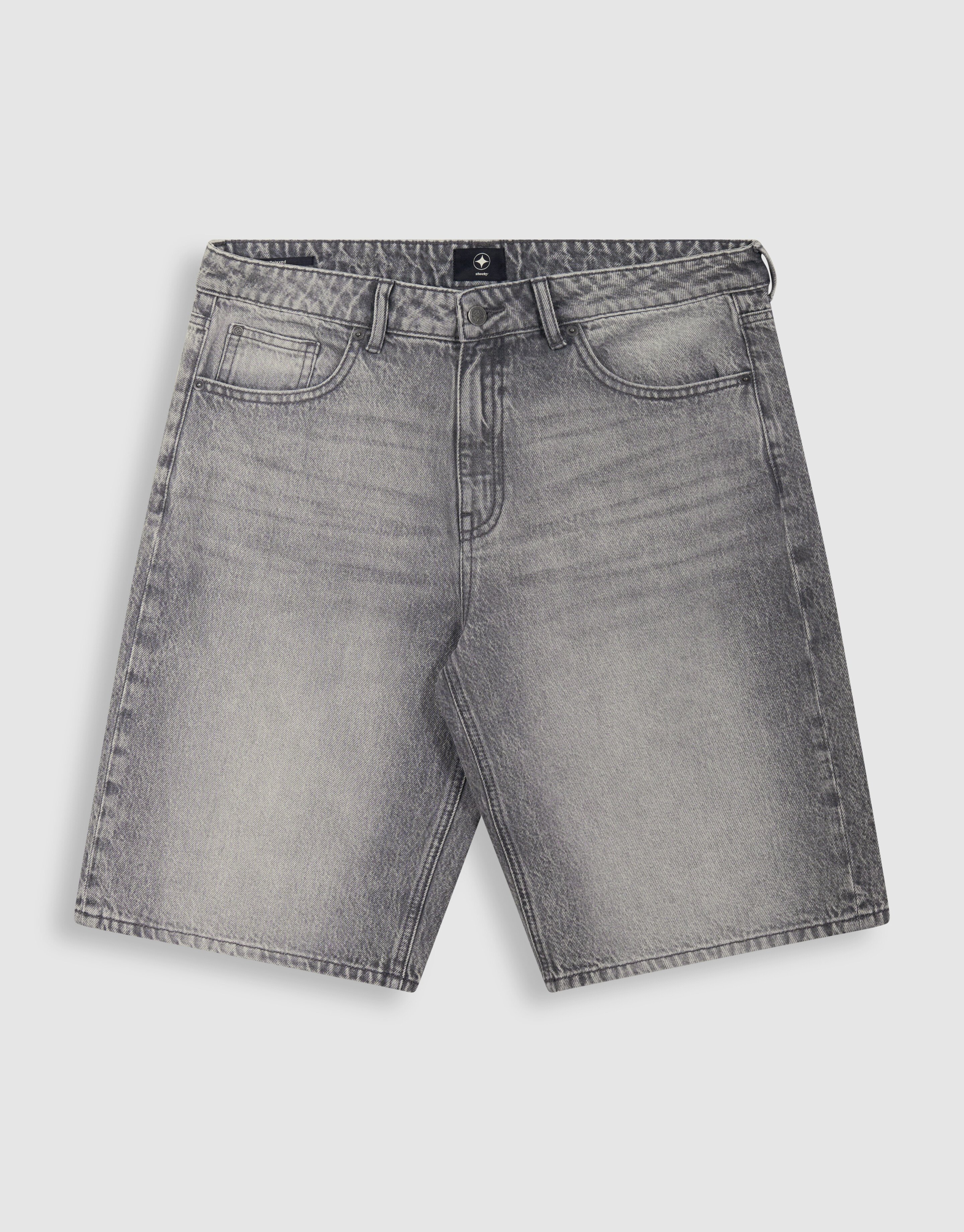 Relaxed Fit Denim Short Grijs SHOEBY MEN
