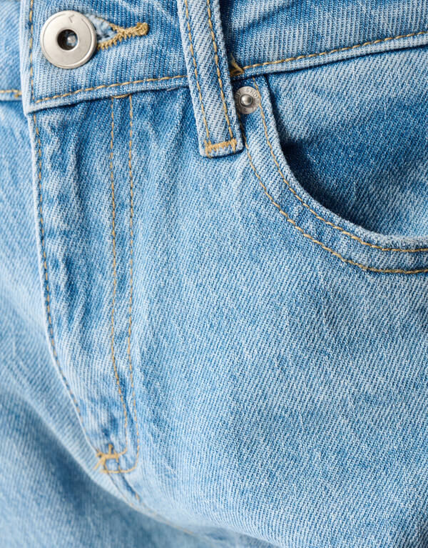 Destroyed Straight Fit Jeans Lichtblauw SHOEBY GIRLS