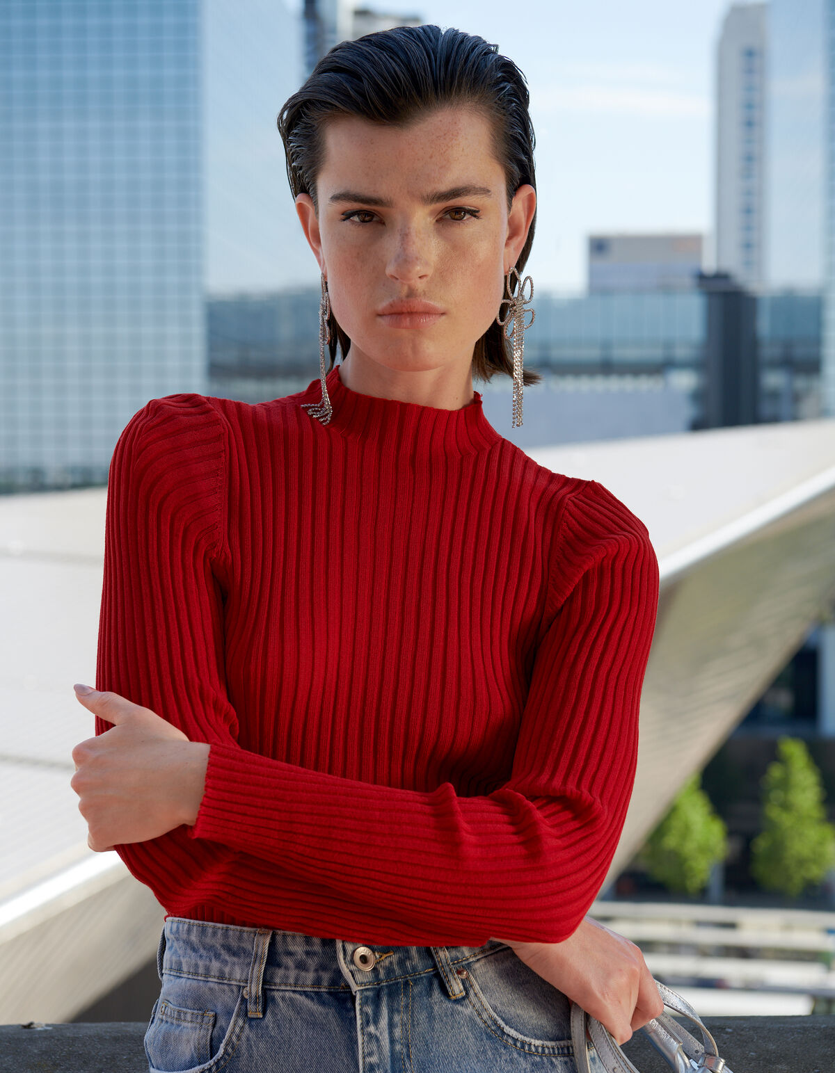 Rib Top Rood SHOEBY WOMEN