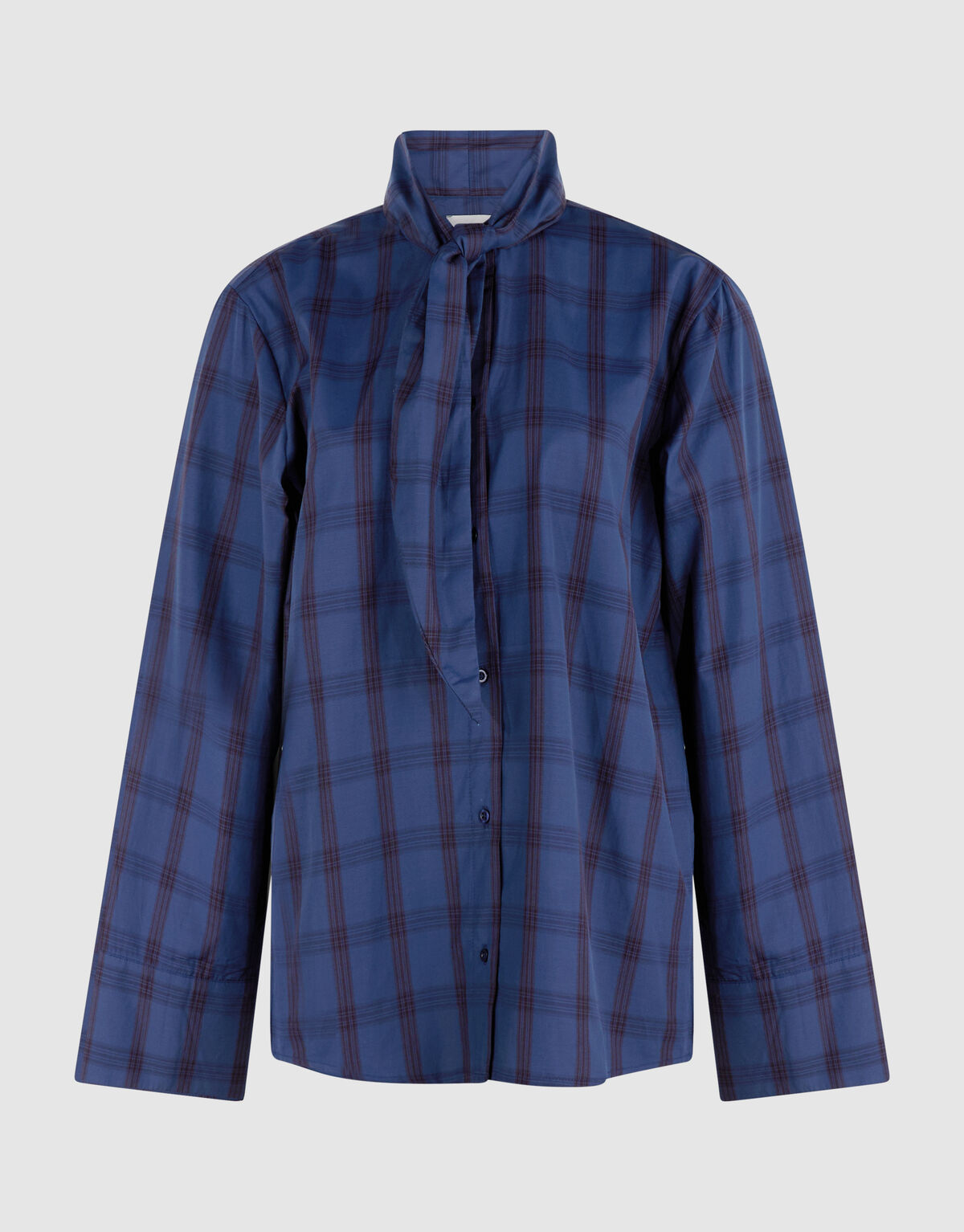 Oversized Fit Scarf Blouse Blauw SHOEBY WOMEN