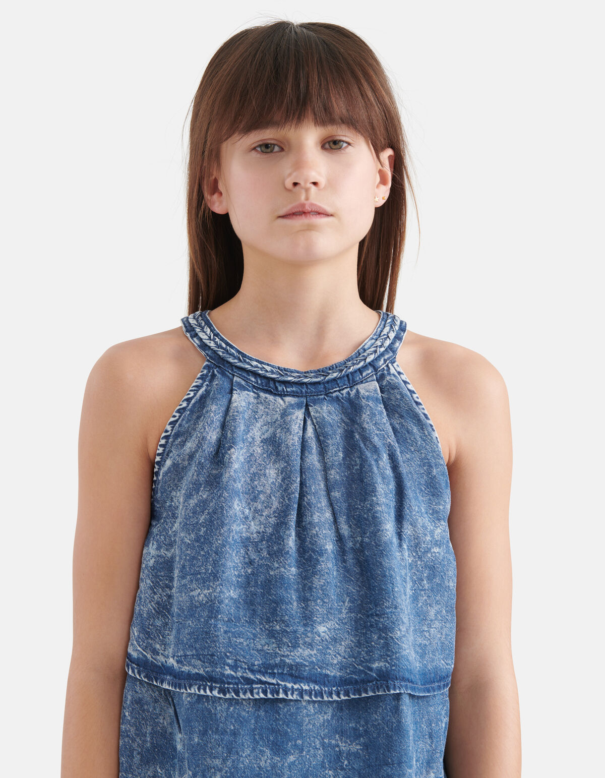 Braided Top Lichtblauw SHOEBY GIRLS