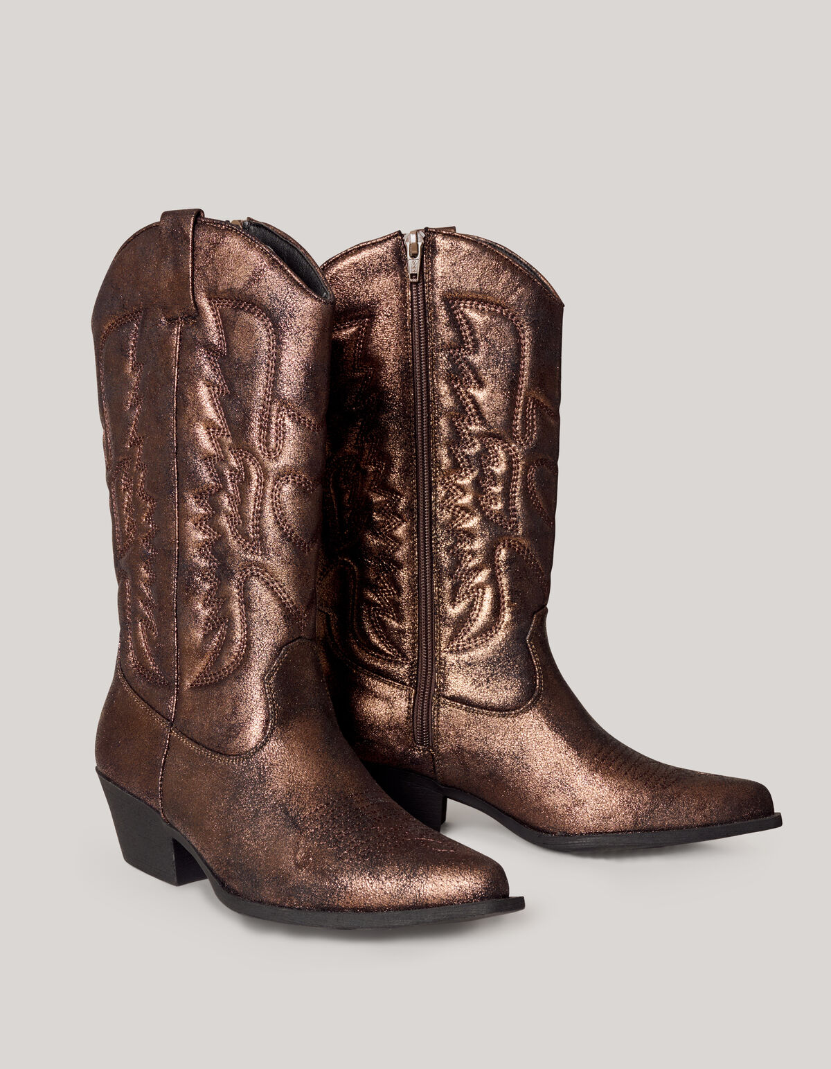 Metallic Cowboylaarzen Bruin SCHOENEN SHOEBY