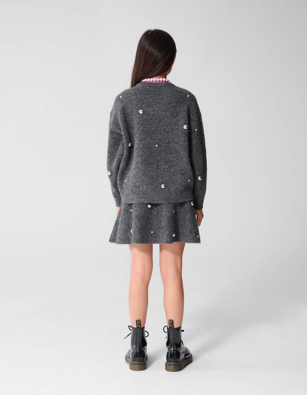 Studded Gebreide Trui Grijs SHOEBY GIRLS