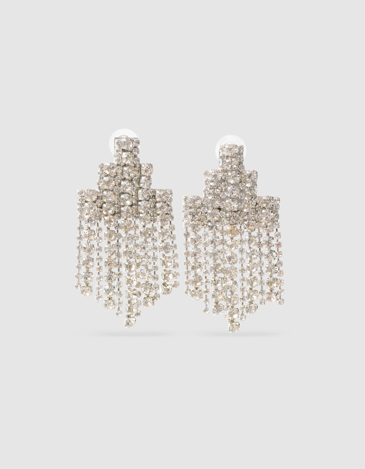 Big Strass Oorbellen Zilver SHOEBY ACCESSOIRES