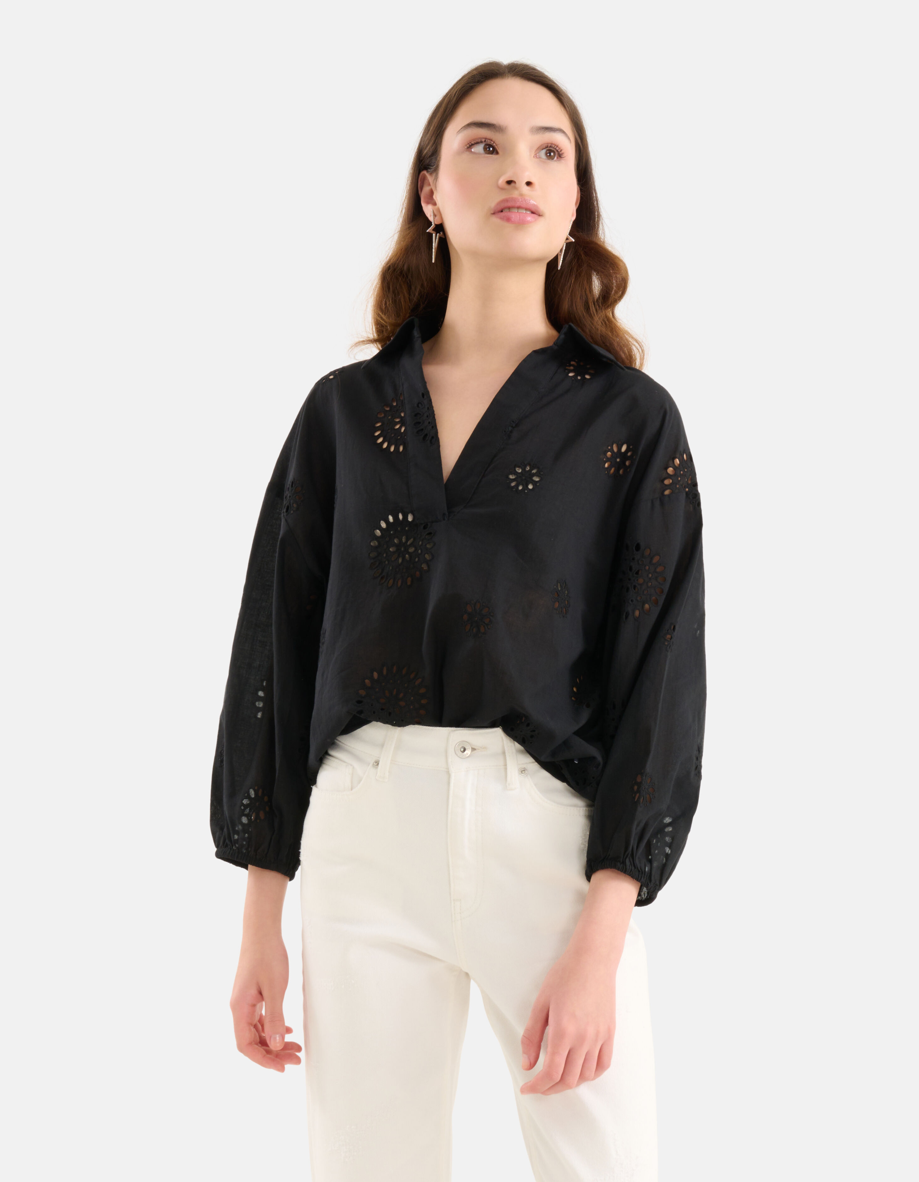Broderie Blouse Zwart Shoeby