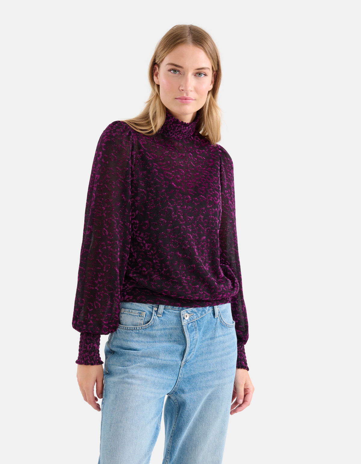 Lurex Longsleeve Top Paars SHOEBY WOMEN
