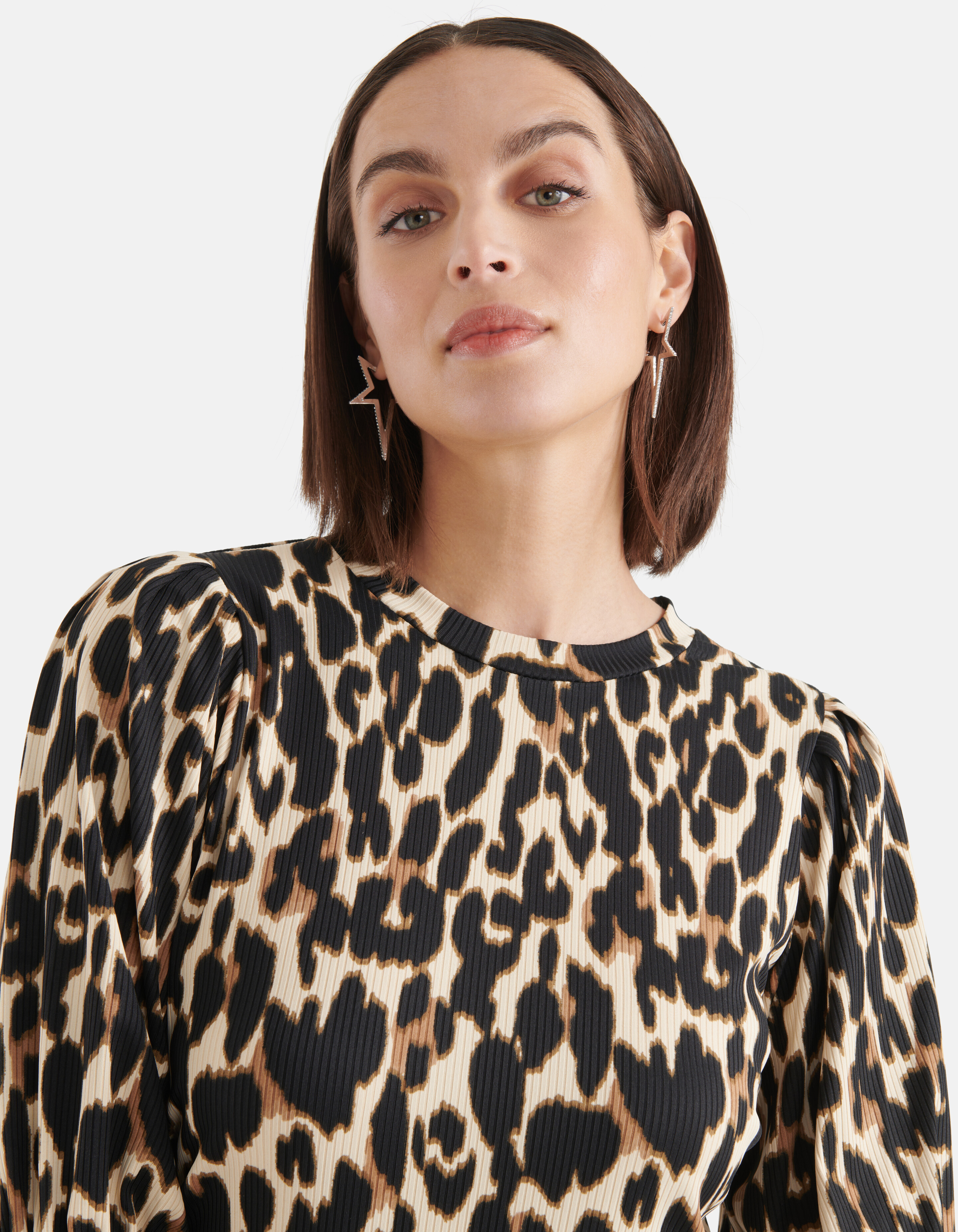 Leopard Rib Top Zwart SHOEBY WOMEN