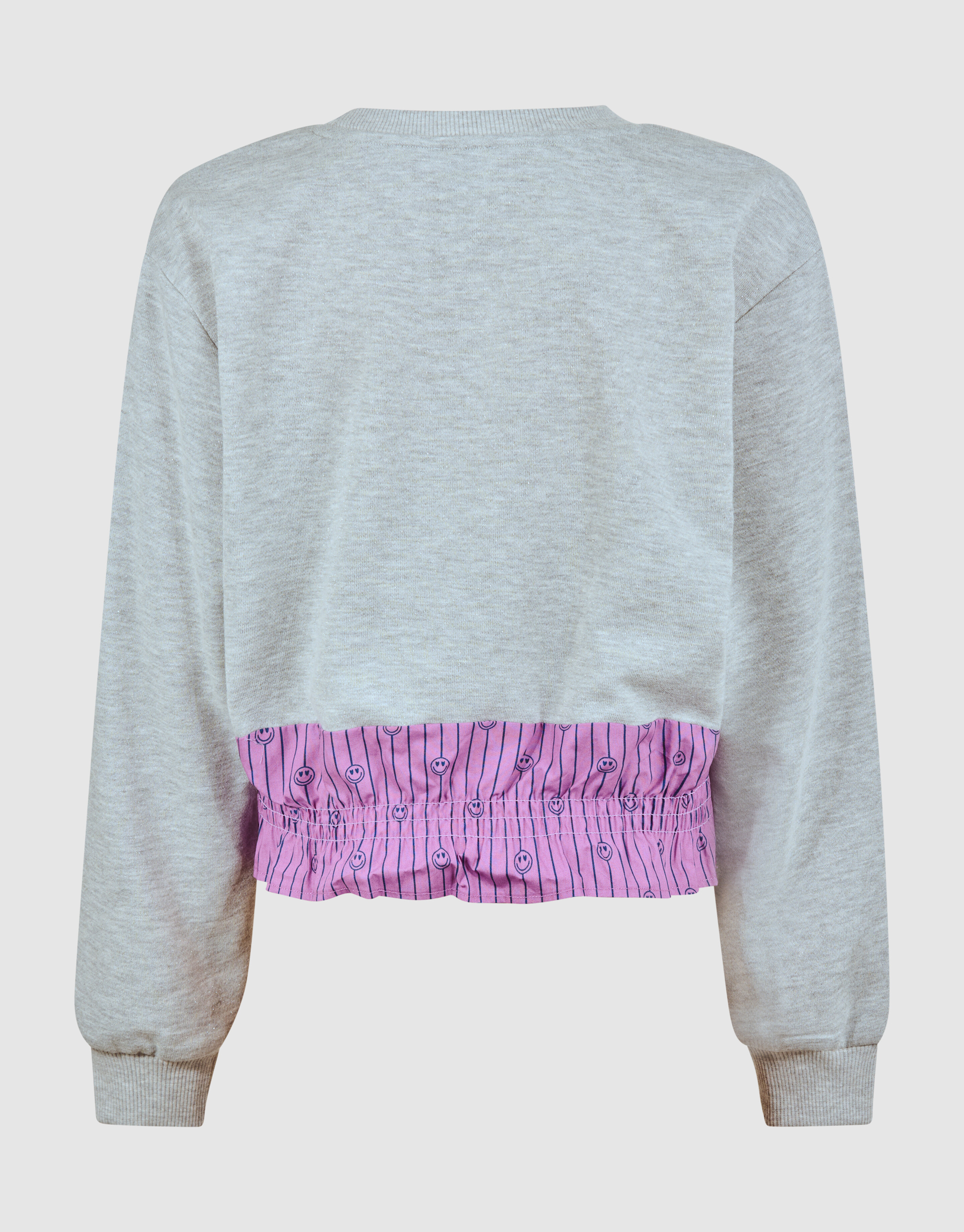 Ruffle Pinstripe Sweater Grijs SHOEBY GIRLS