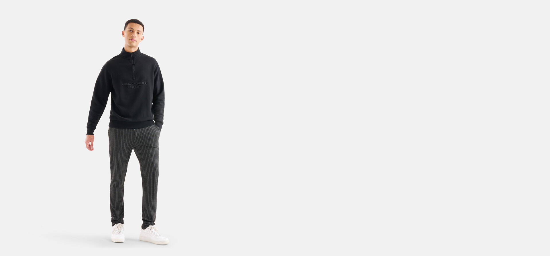 Pinstripe Broek Donkergrijs SHOEBY MEN