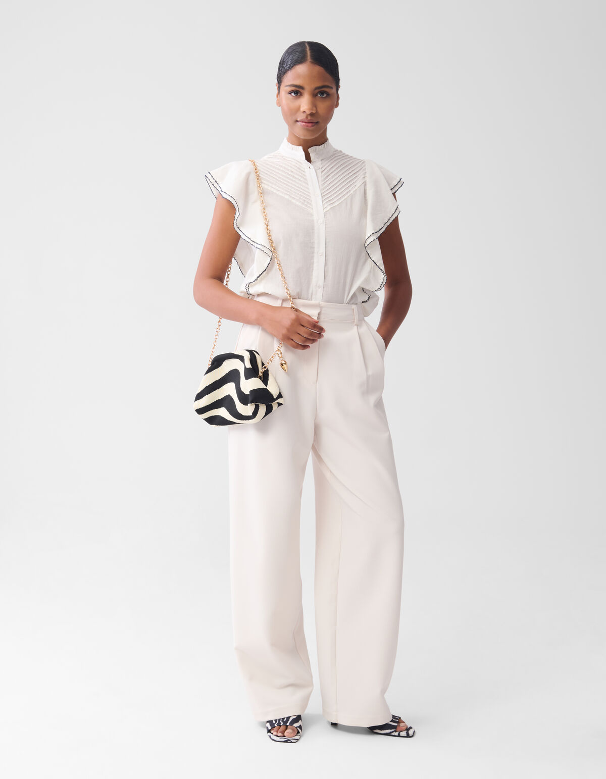 Knitted Clutch Tas Zwart/Wit SHOEBY ACCESSOIRES