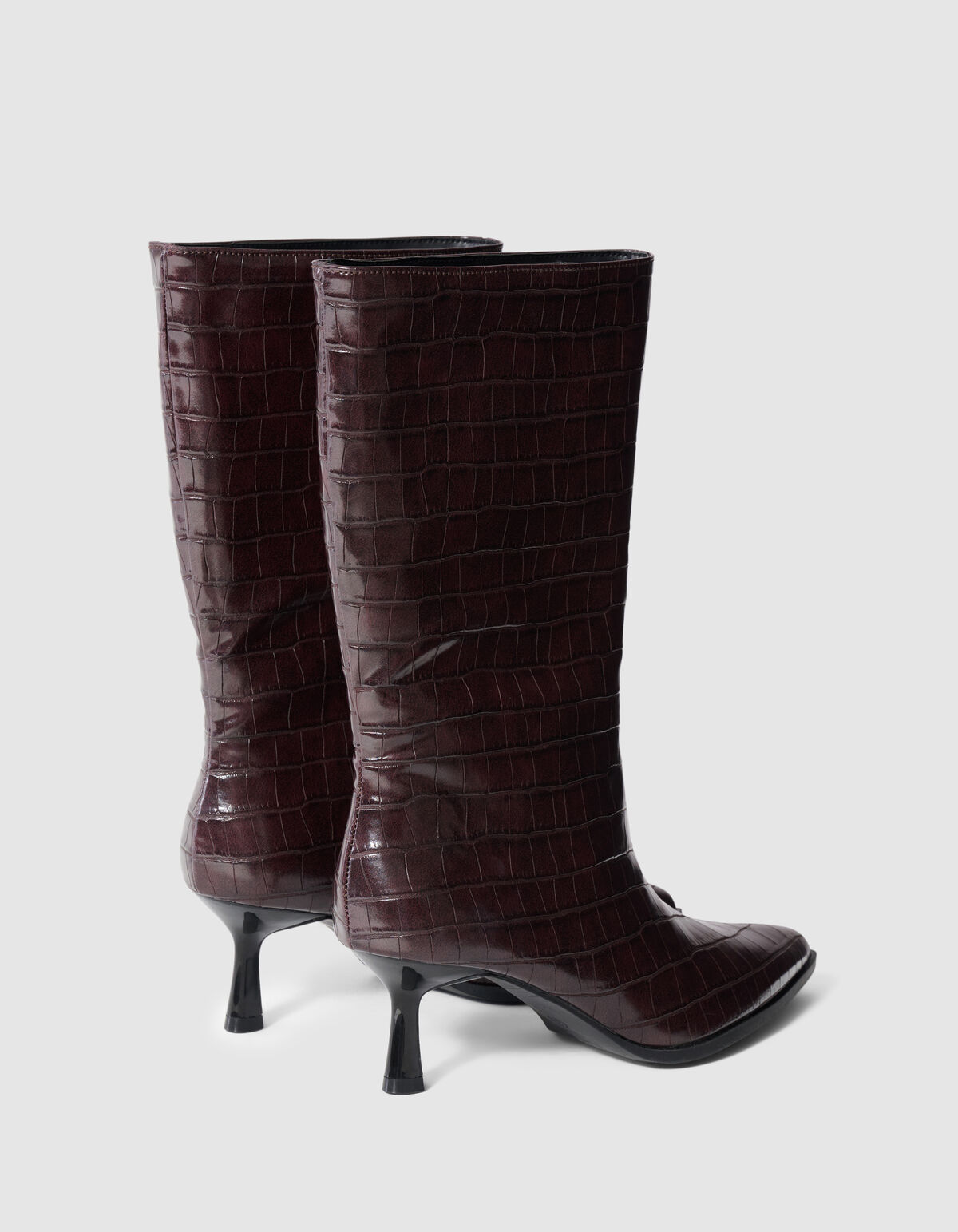 Croco Lak Laarzen Donkerbruin SHOEBY SHOES