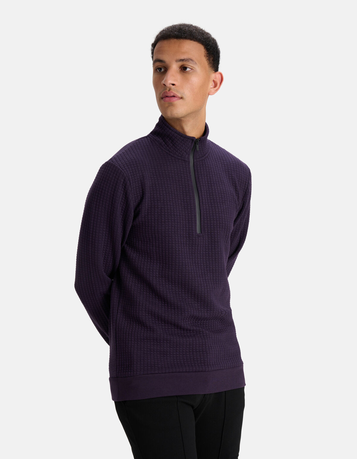 Zipper Sweater Paars SHOEBY MEN