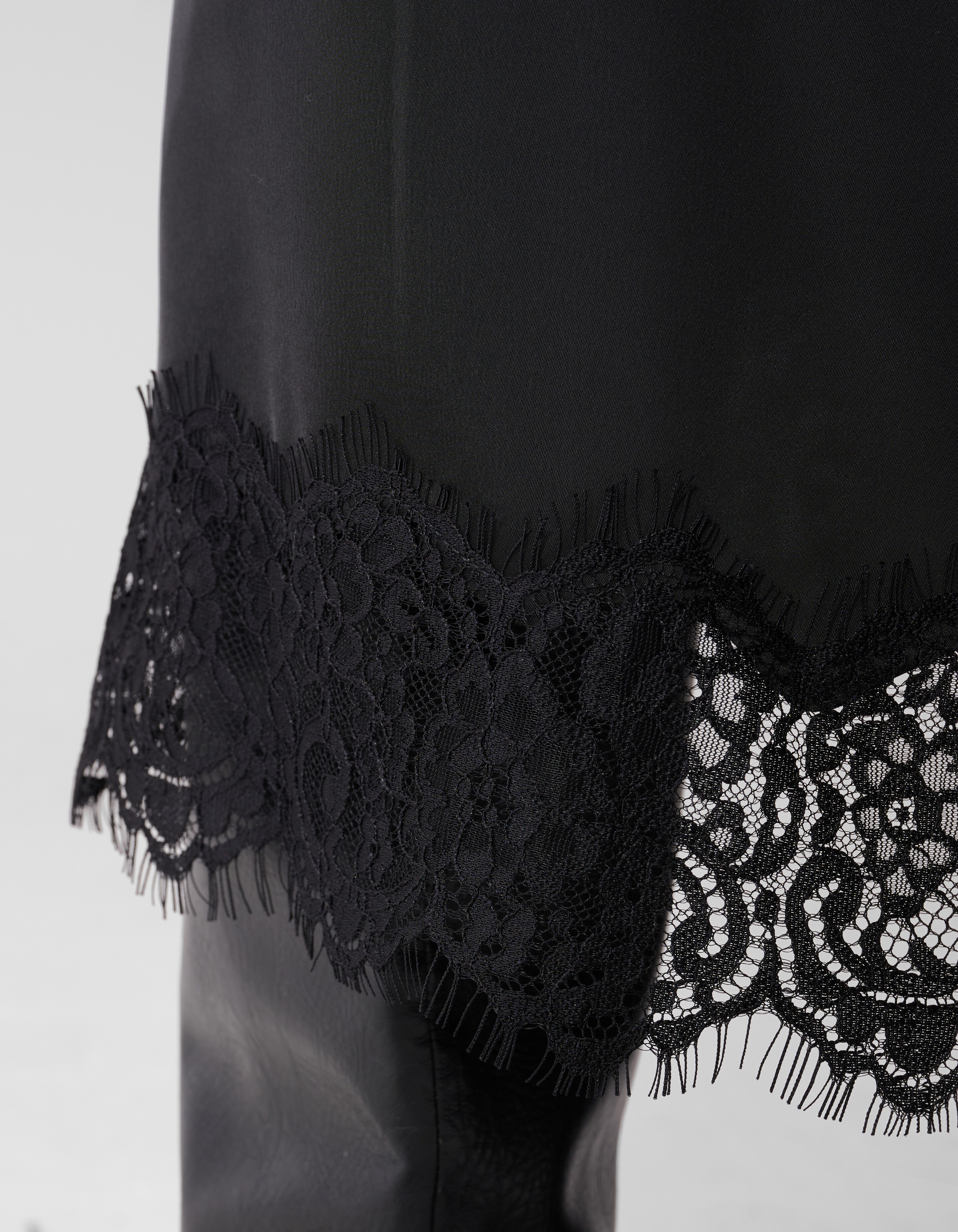 Kanten Satijnen Maxi Rok Zwart SHOEBY WOMEN