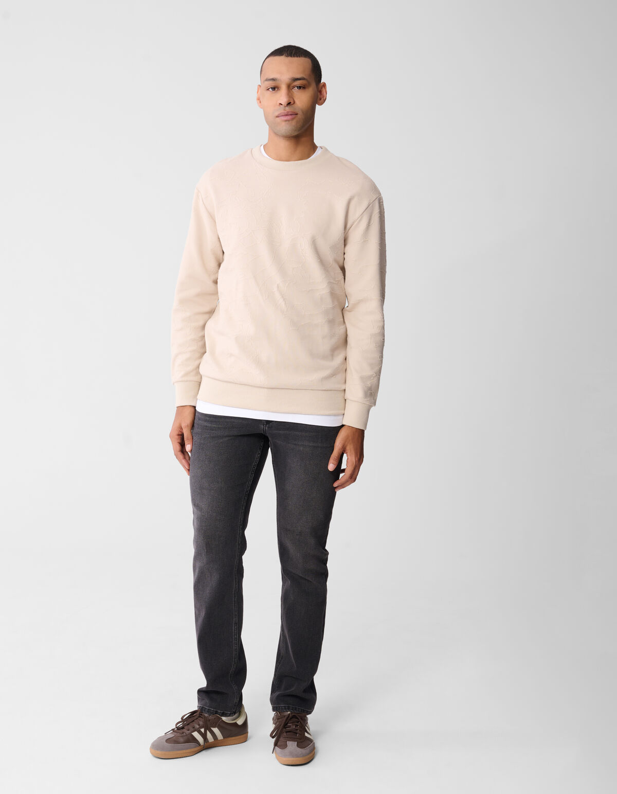 Structuur Sweater Gebroken Wit SHOEBY MEN