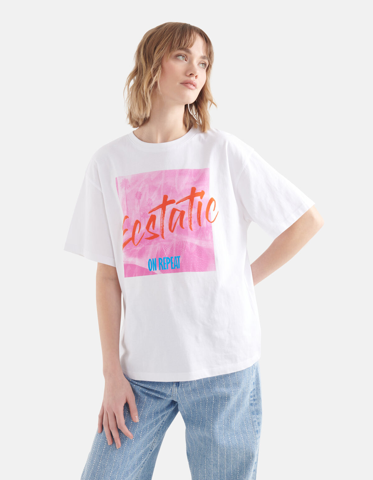 Artwork T-shirt Wit SHOEBY WOMEN