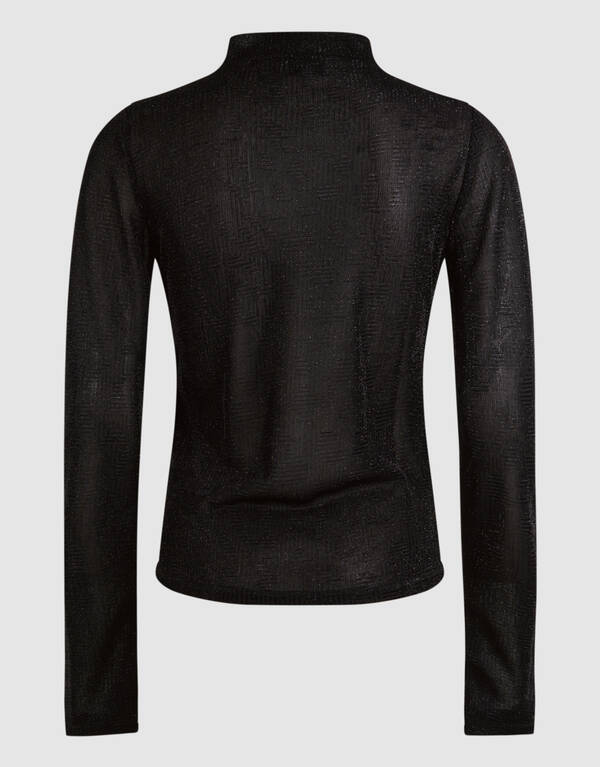 Glitter Cut Out Top Zwart SHOEBY WOMEN