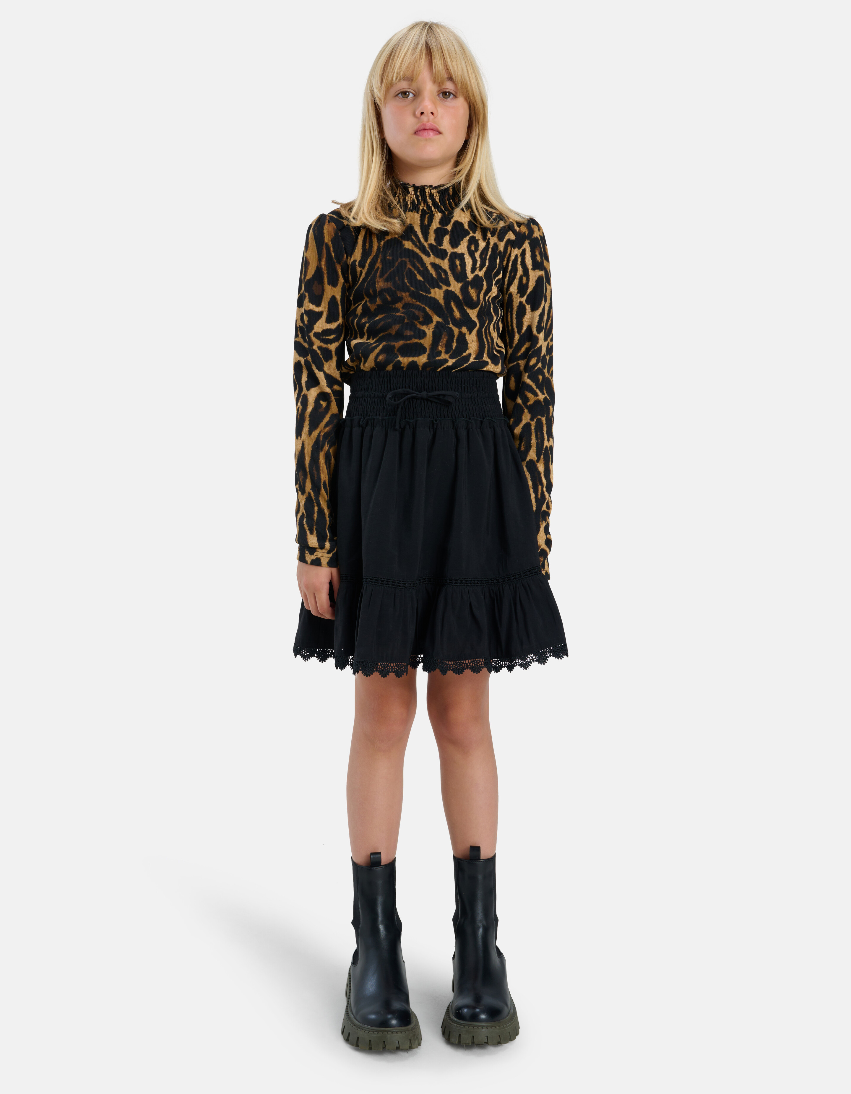 Leopard Rib Top Bruin SHOEBY GIRLS