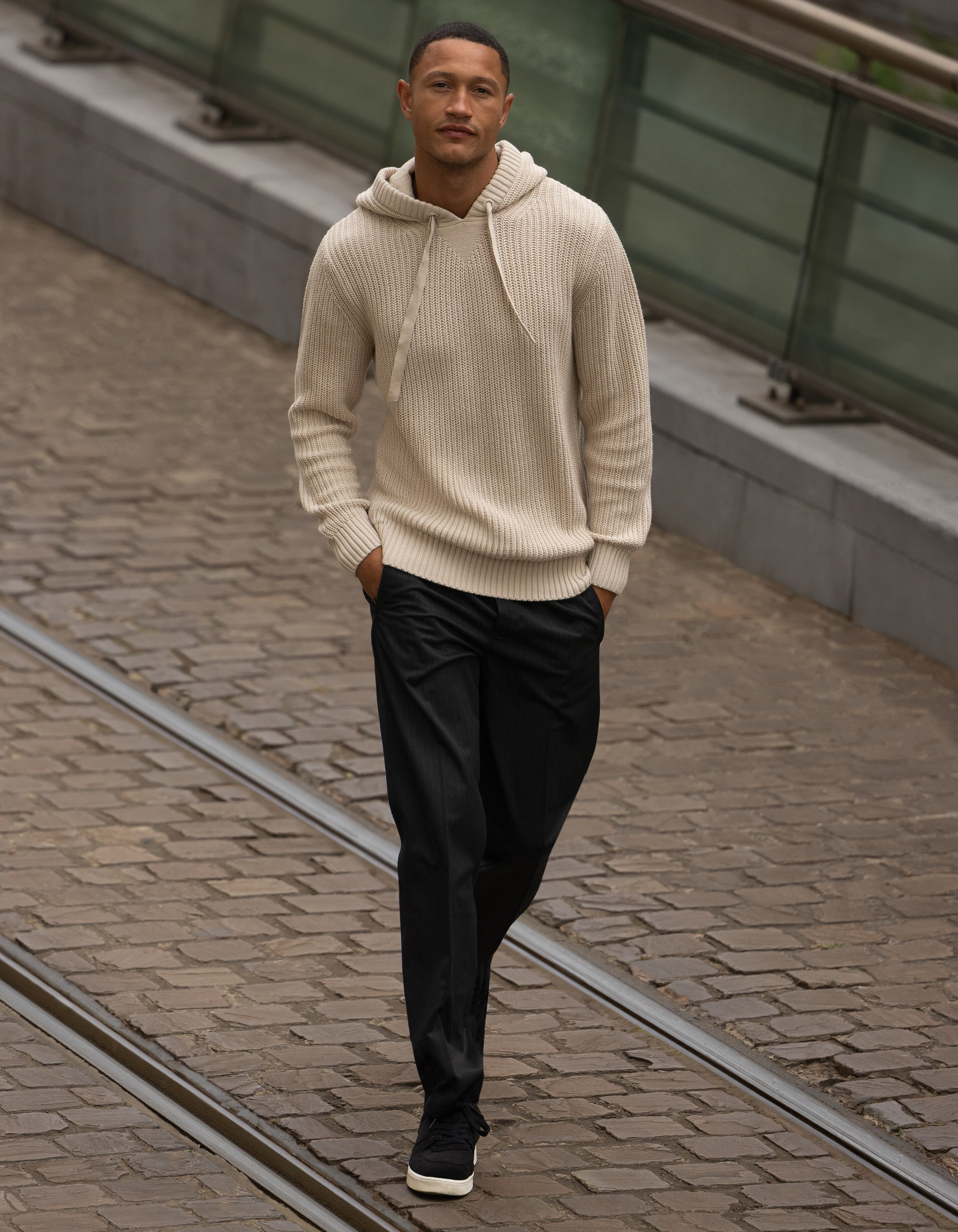 Pinstripe Tapered Fit Broek Zwart SHOEBY MEN