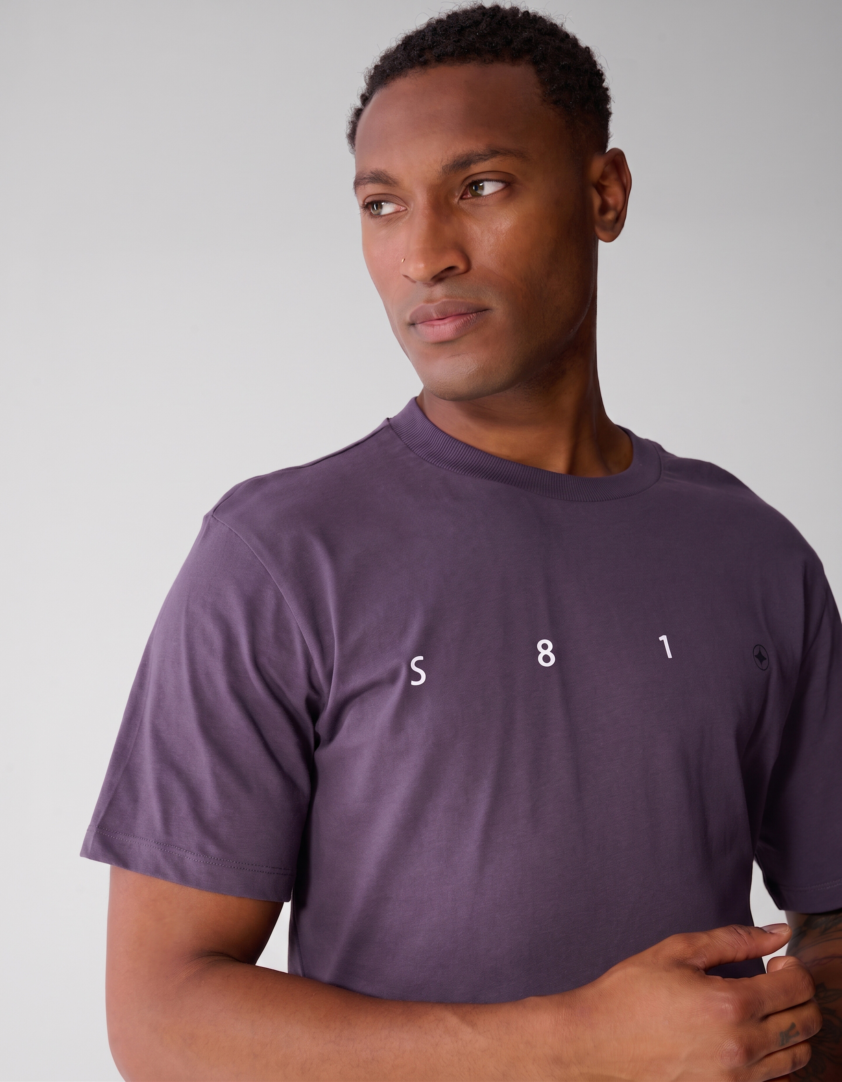 Minimal Artwork T-shirt Paars SHOEBY MEN