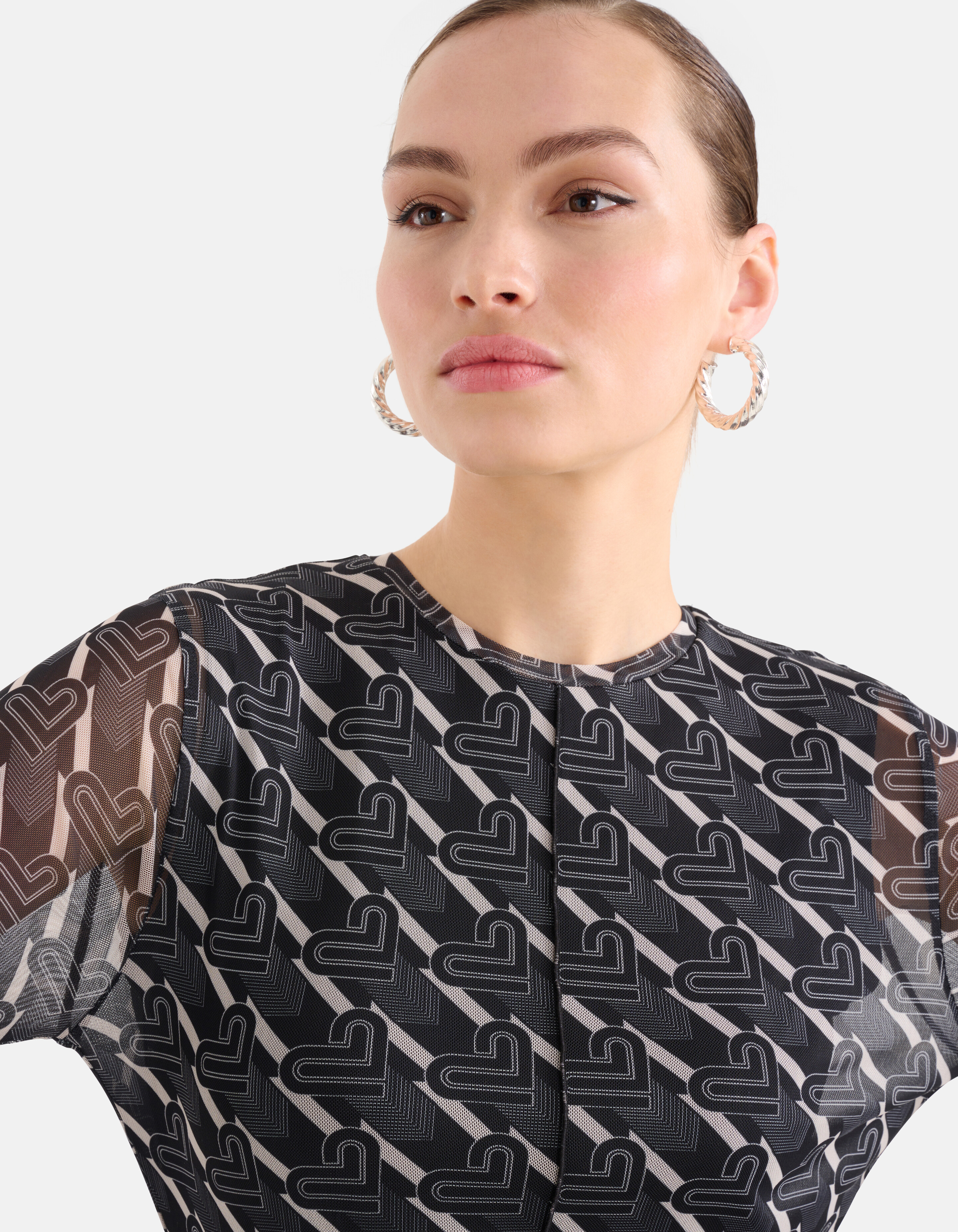 Mesh Jurk Zwart/Wit SHOEBY WOMEN