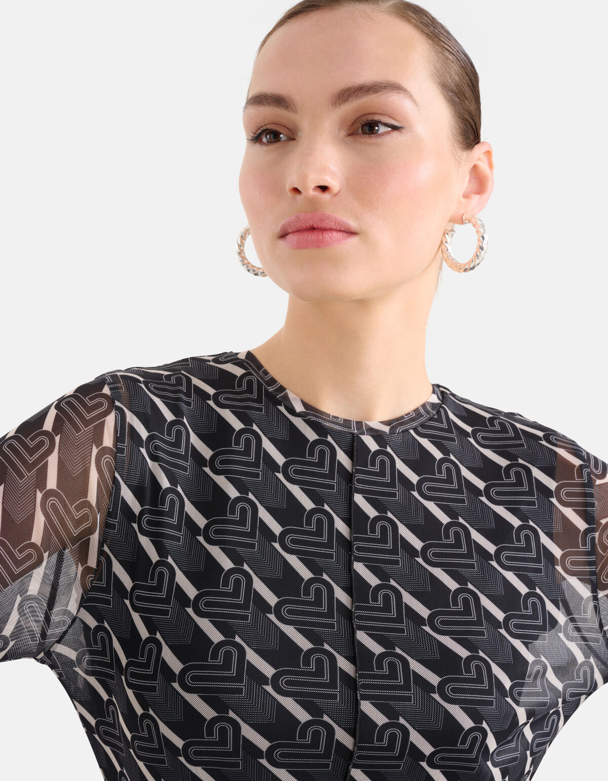 Mesh Jurk Zwart/Wit SHOEBY WOMEN