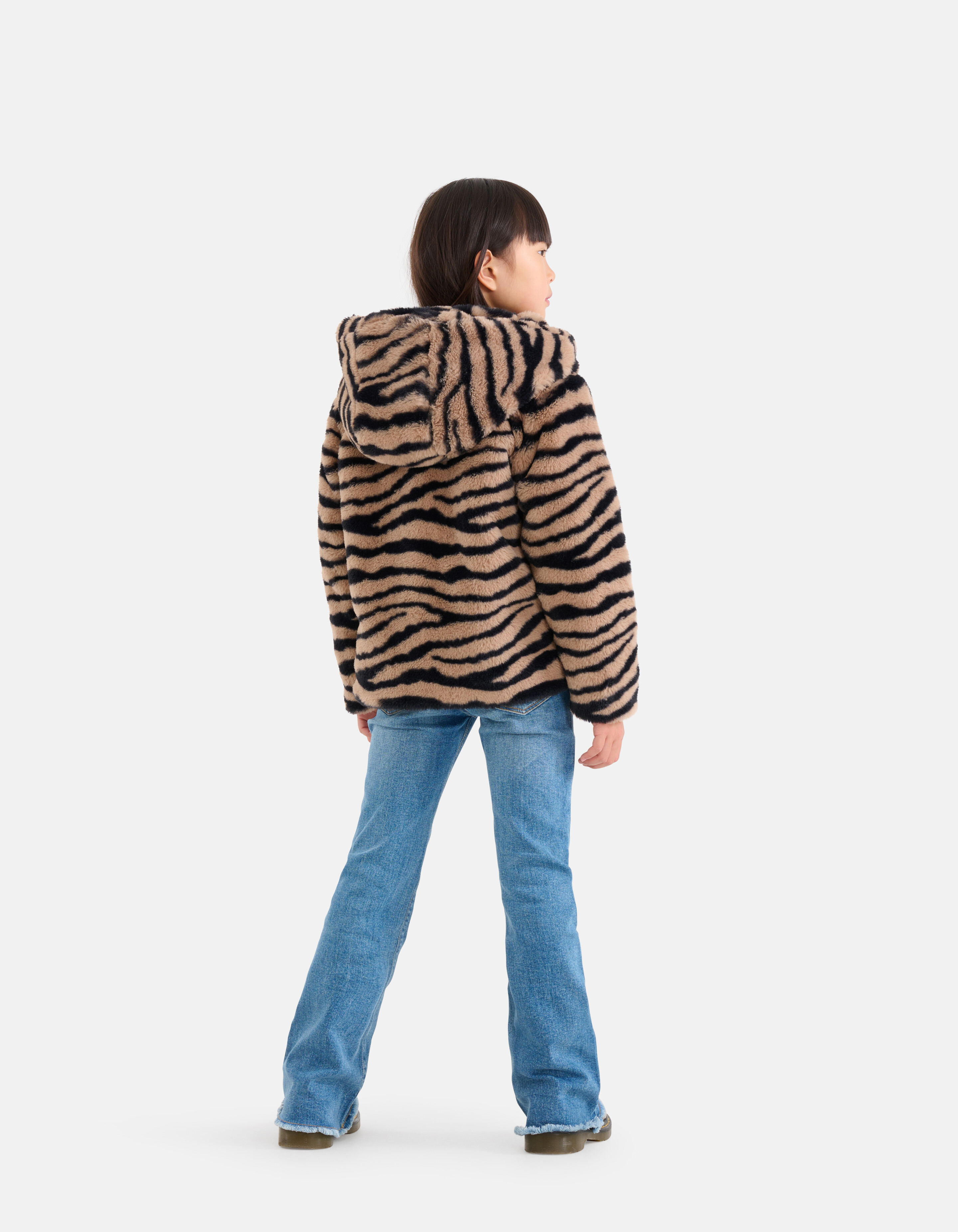 Printed Faux Fur Jas Bruin SHOEBY GIRLS