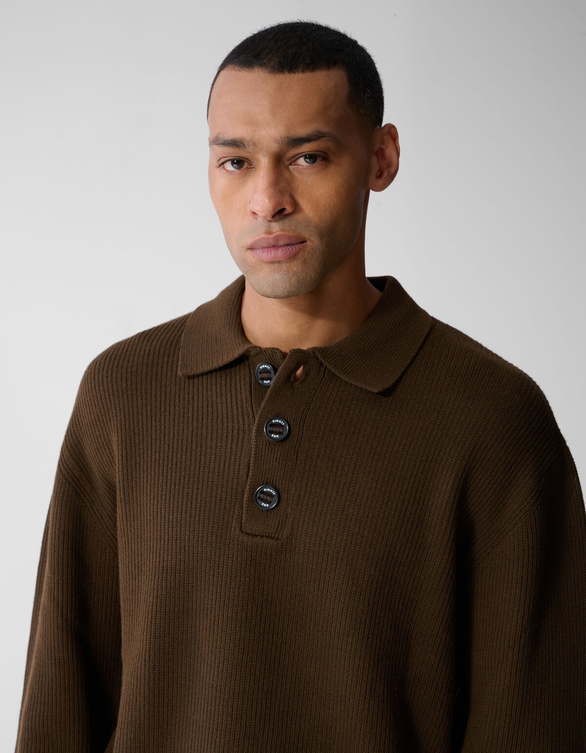 Heavy Gebreide Polo Bruin SHOEBY MEN