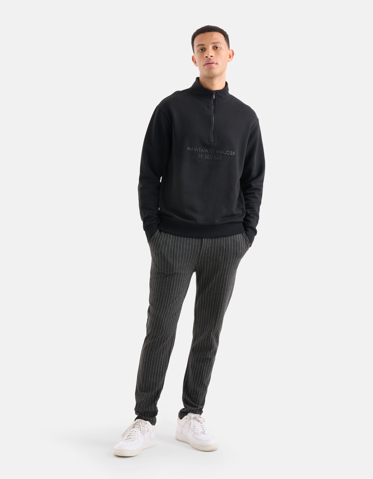 Pinstripe Broek Donkergrijs SHOEBY MEN