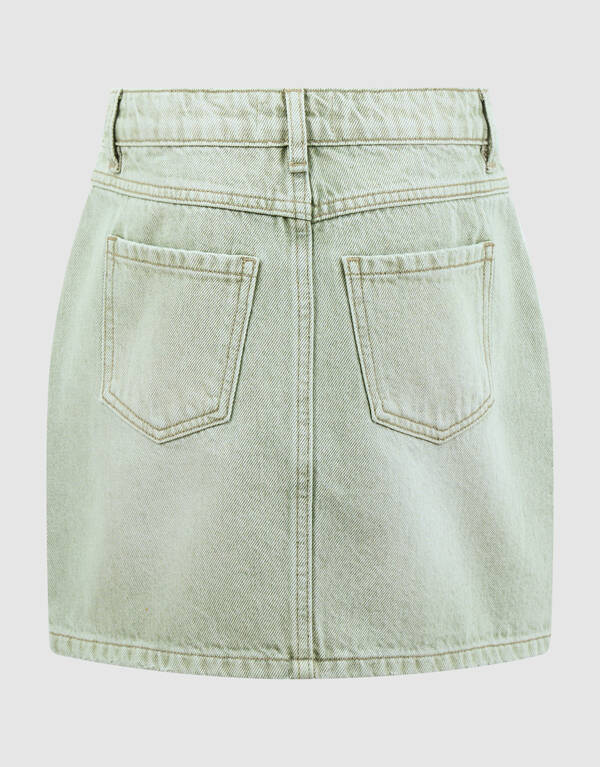 Rhinestone Denim Rok Groen SHOEBY GIRLS