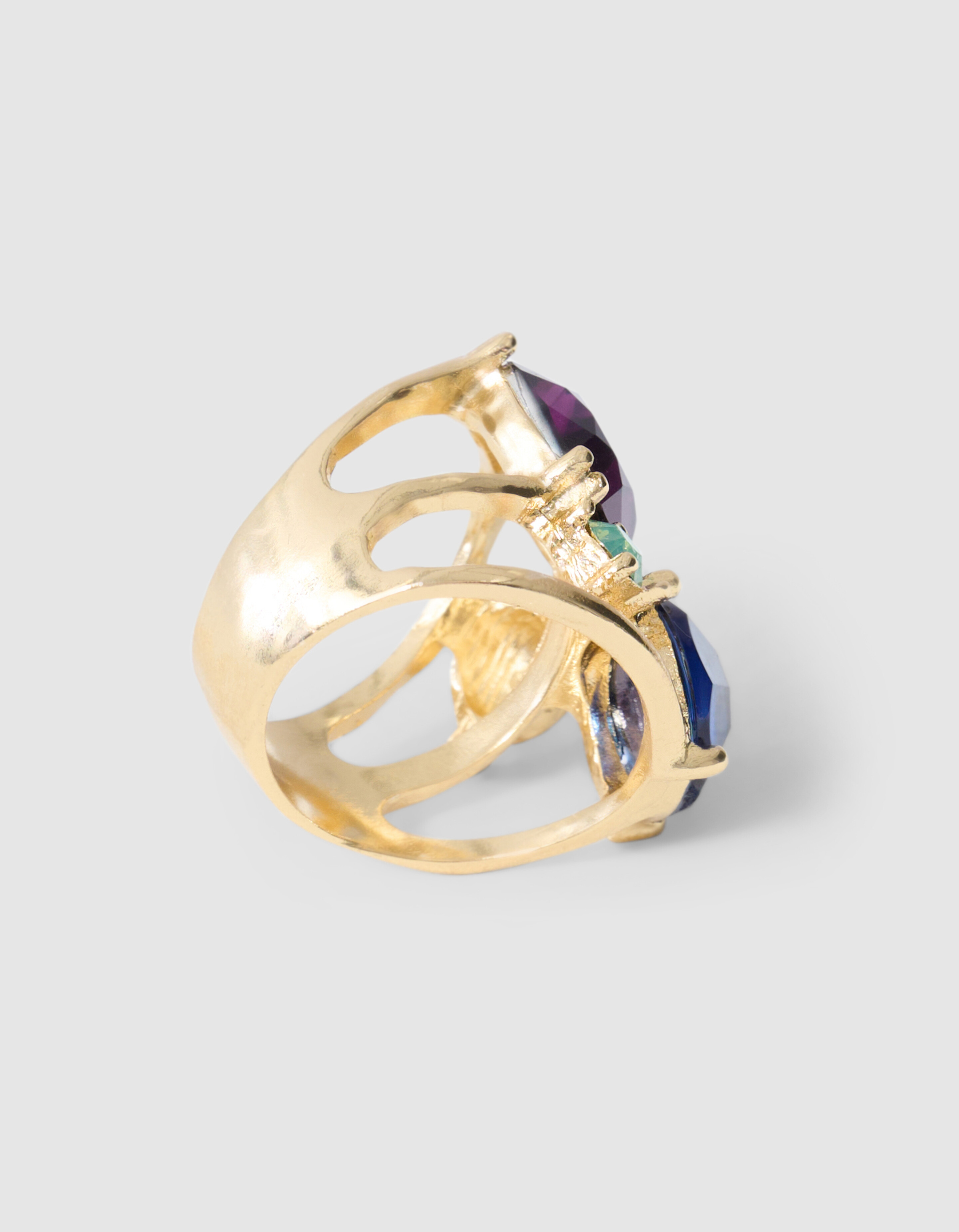 Big Multi Strass Ring Goud SHOEBY ACCESSOIRES