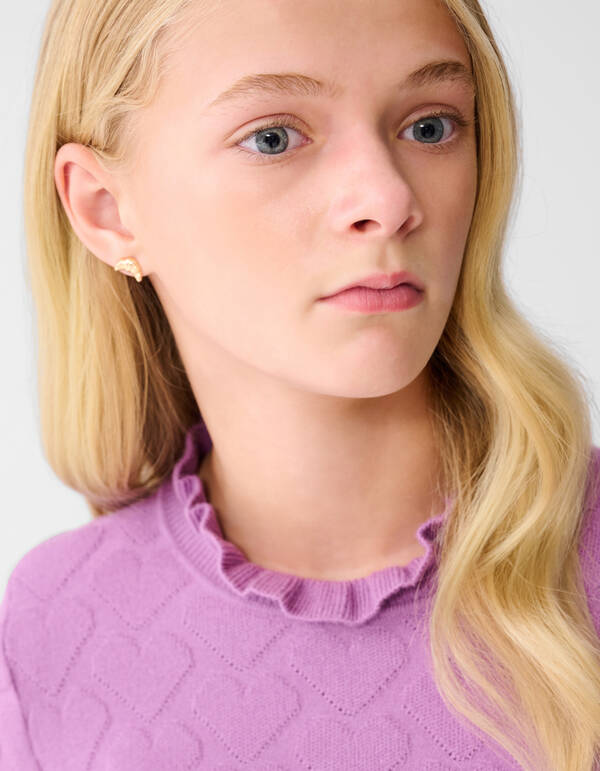 Heart Knit Top Paars SHOEBY GIRLS