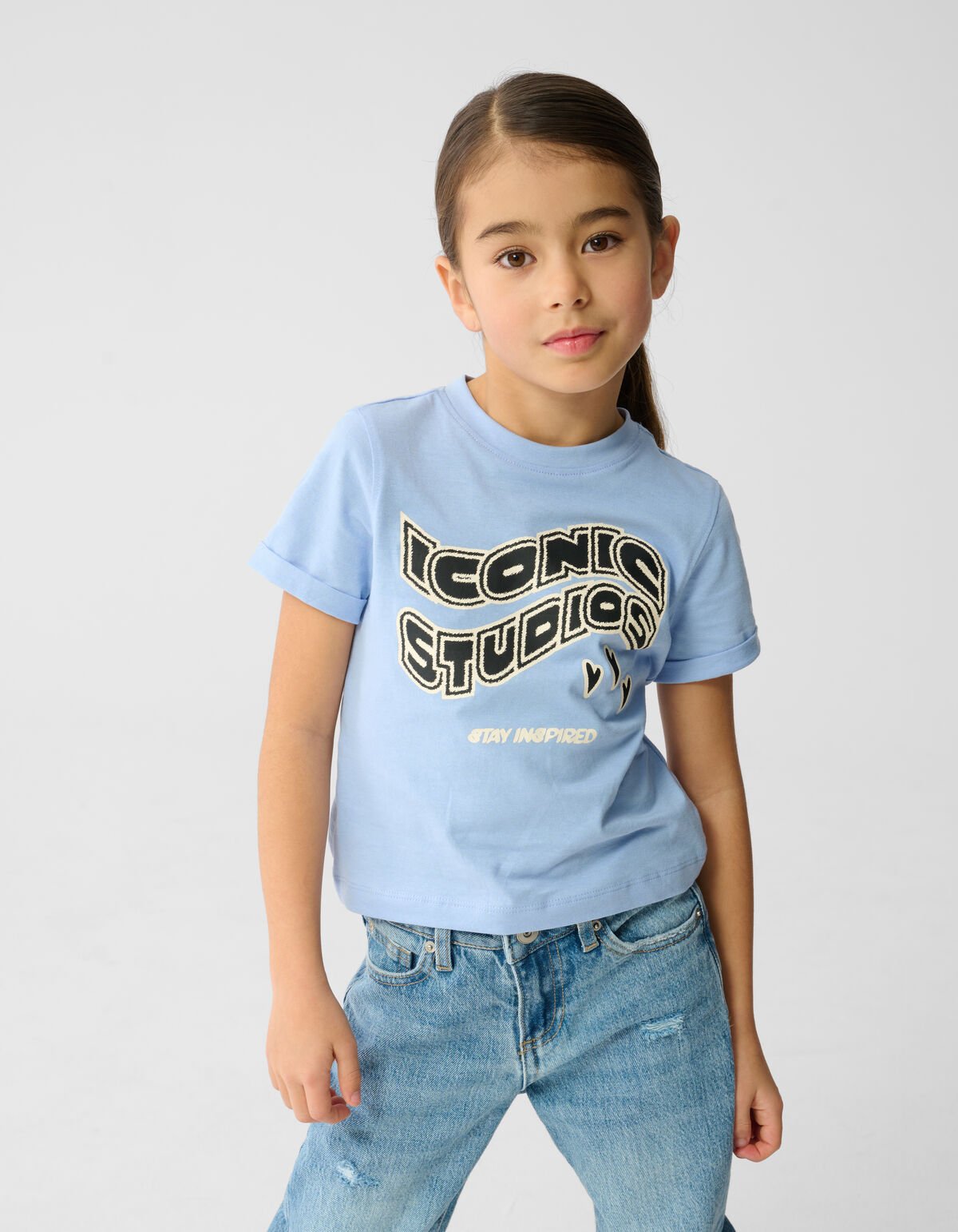 Iconic Studios Artwork T-shirt Lichtblauw SHOEBY GIRLS