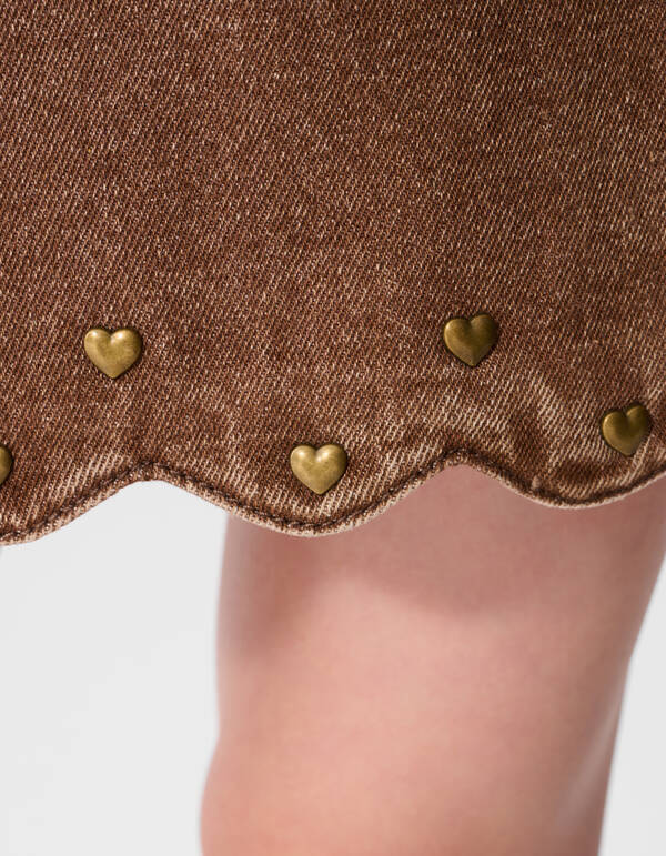 Heart Denim Skort Bruin SHOEBY GIRLS