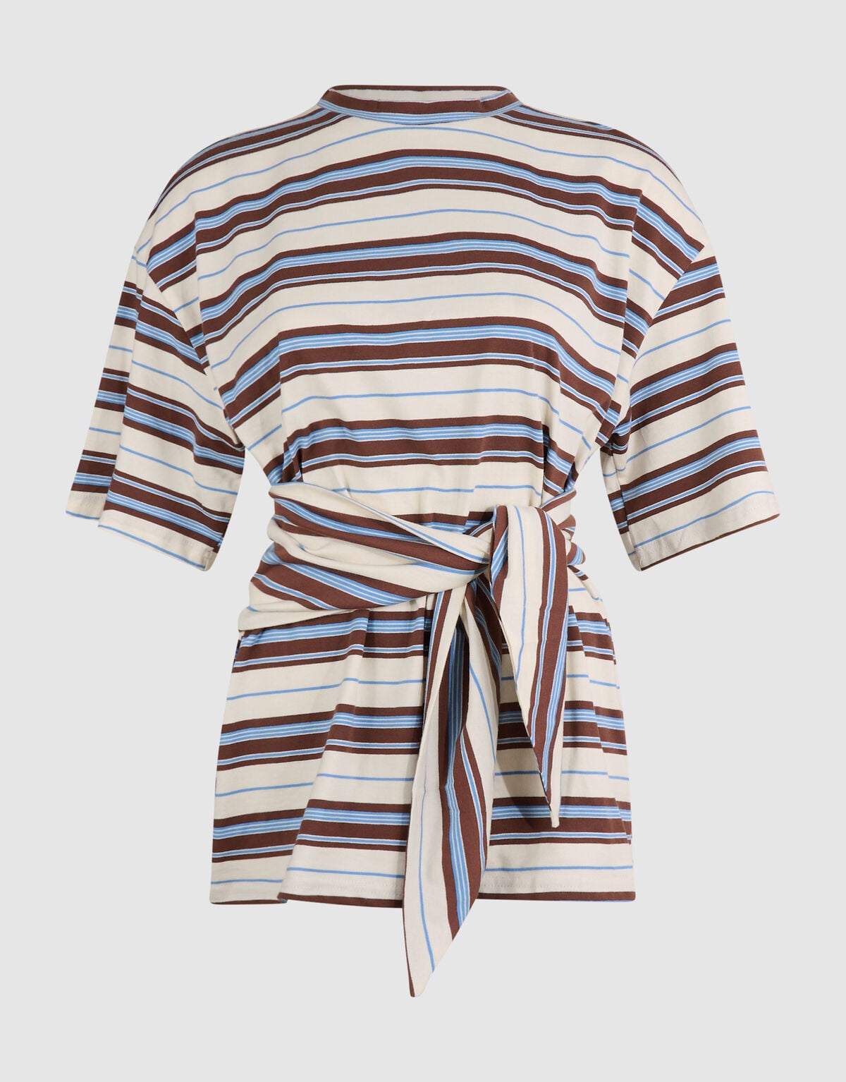 Scarf Striped T-shirt Gebroken Wit SHOEBY WOMEN