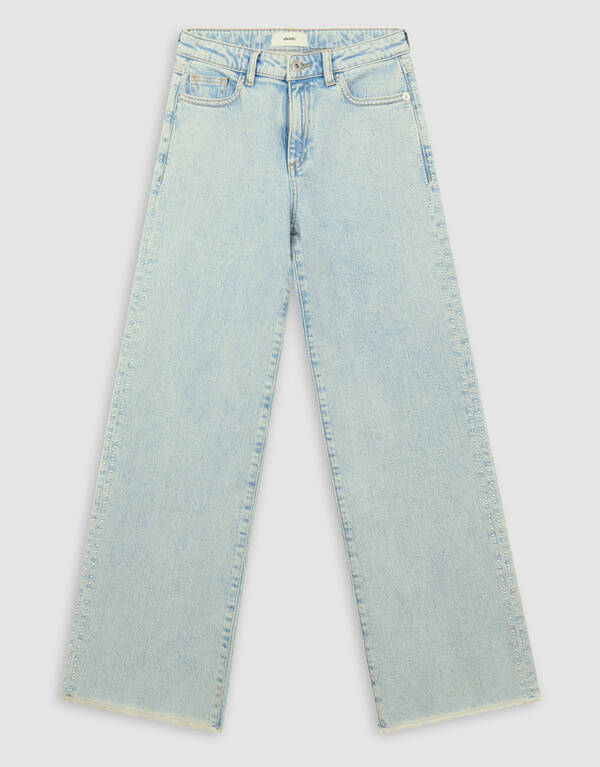 Studs Wide Leg Fit Jeans Bleached SHOEBY GIRLS