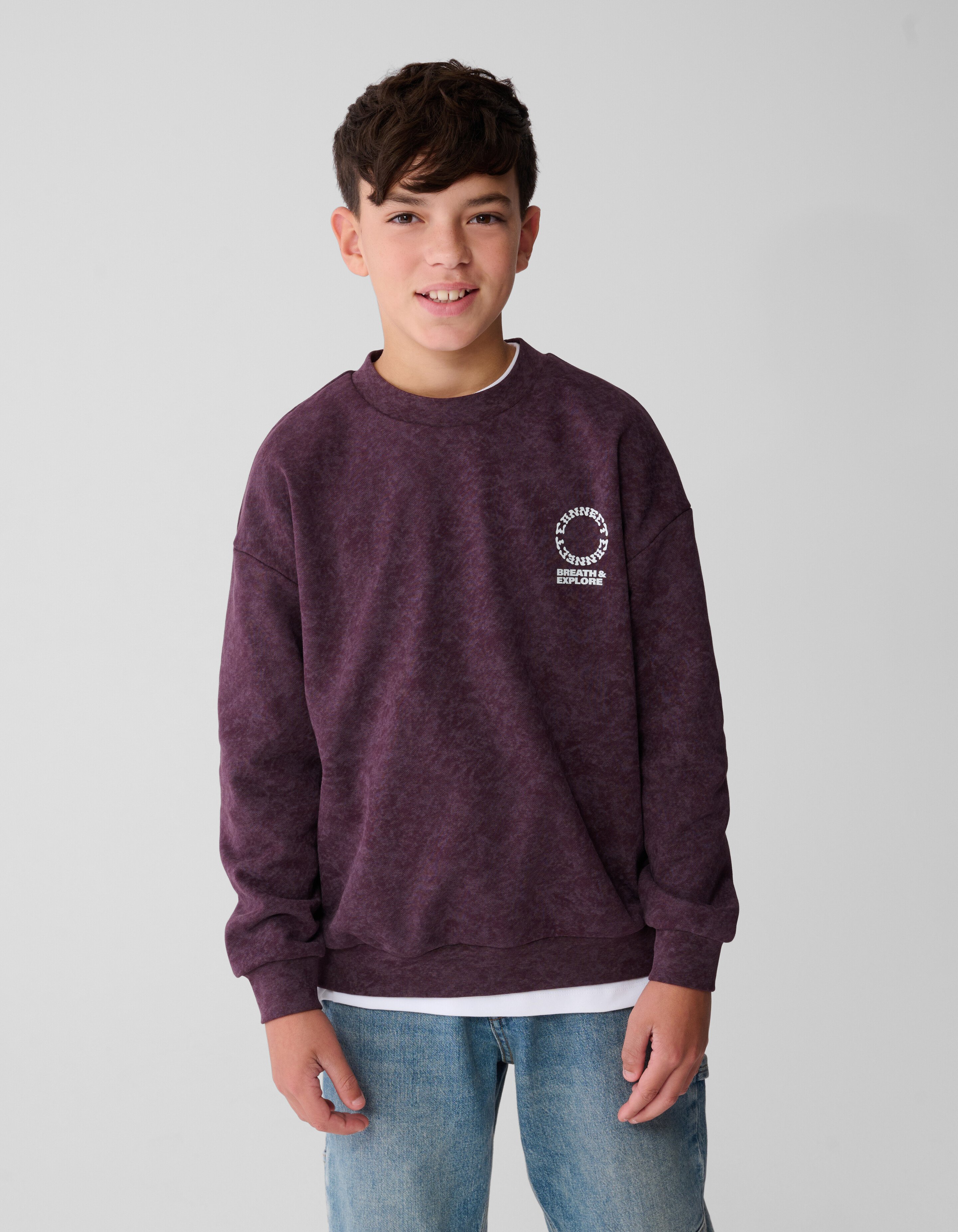 Connect Artwork Sweater Donkerrood SHOEBY BOYS