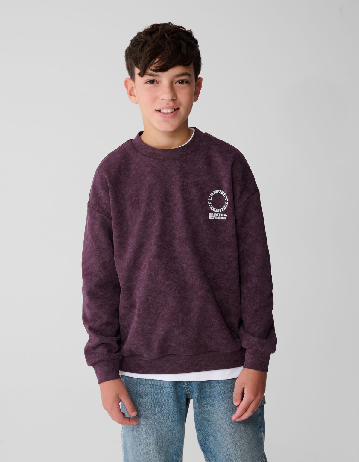 Connect Artwork Sweater Donkerrood SHOEBY BOYS