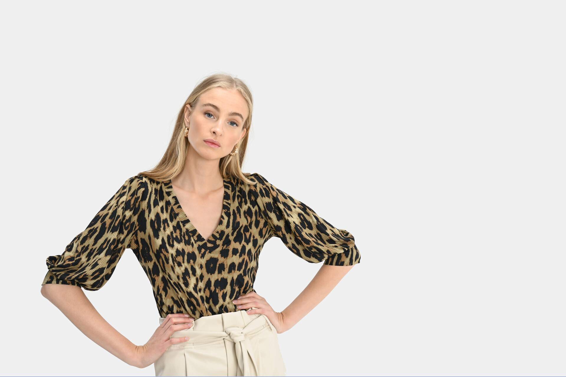 Rib Jersey V-Neck T-shirt SHOEBY WOMEN