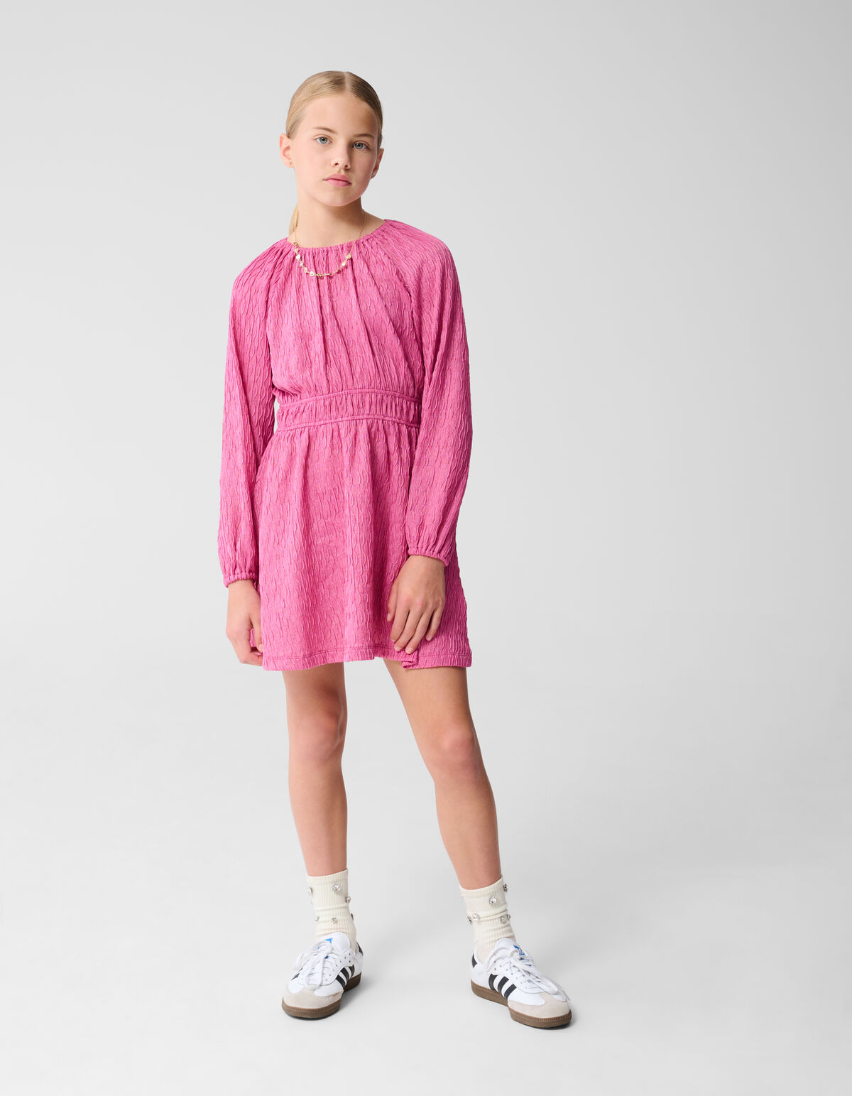 Wavy Structuur Jurk Roze SHOEBY GIRLS