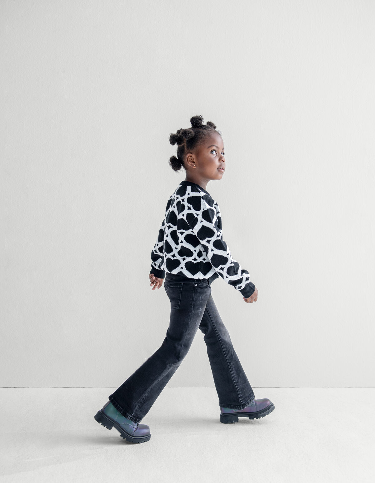 Printed Jacquard Trui Zwart SHOEBY GIRLS