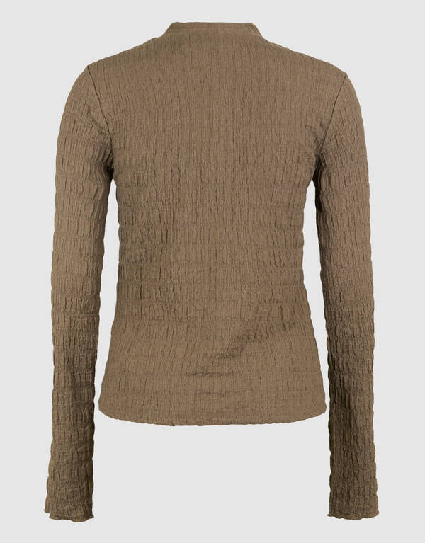 Structuur Longsleeve Top Khaki SHOEBY WOMEN