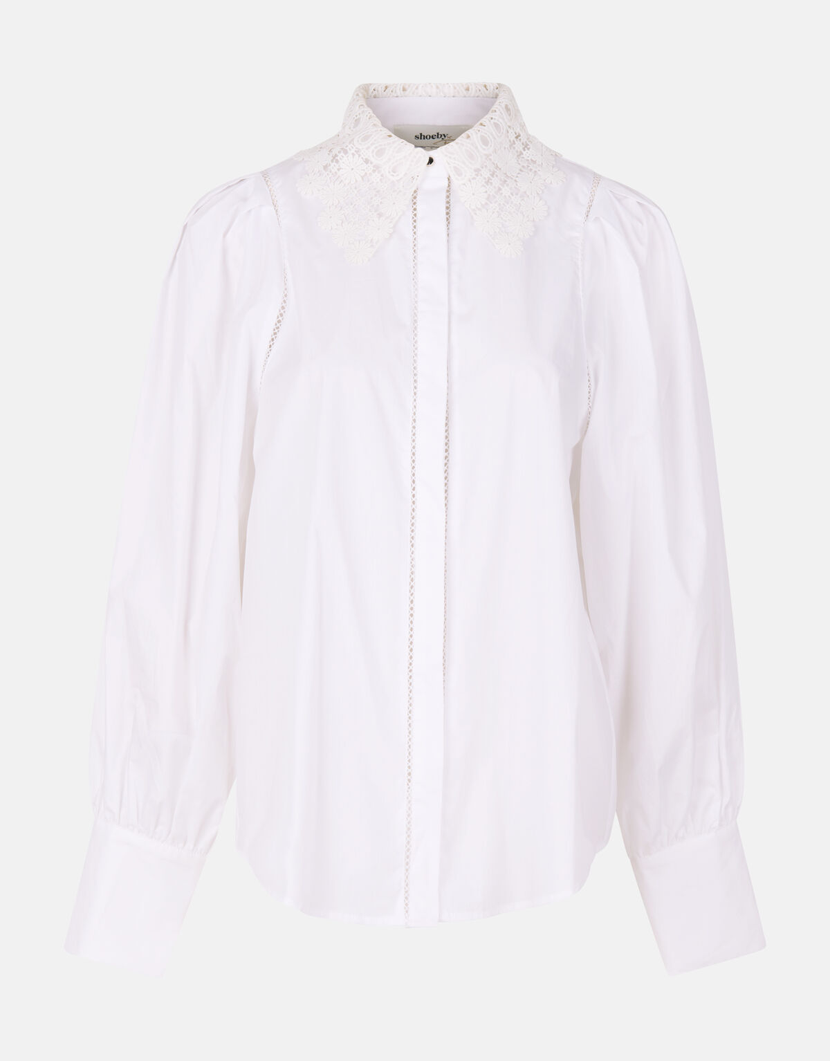 Kanten Poplin Blouse Gebroken Wit By Fred SHOEBY WOMEN