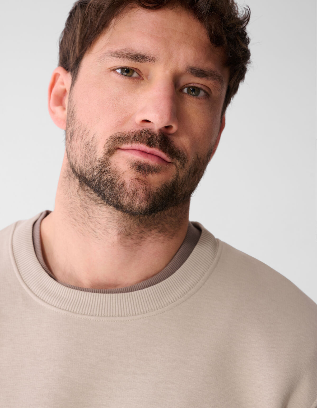 Rib Spark Sweater Lichtbruin SHOEBY MEN