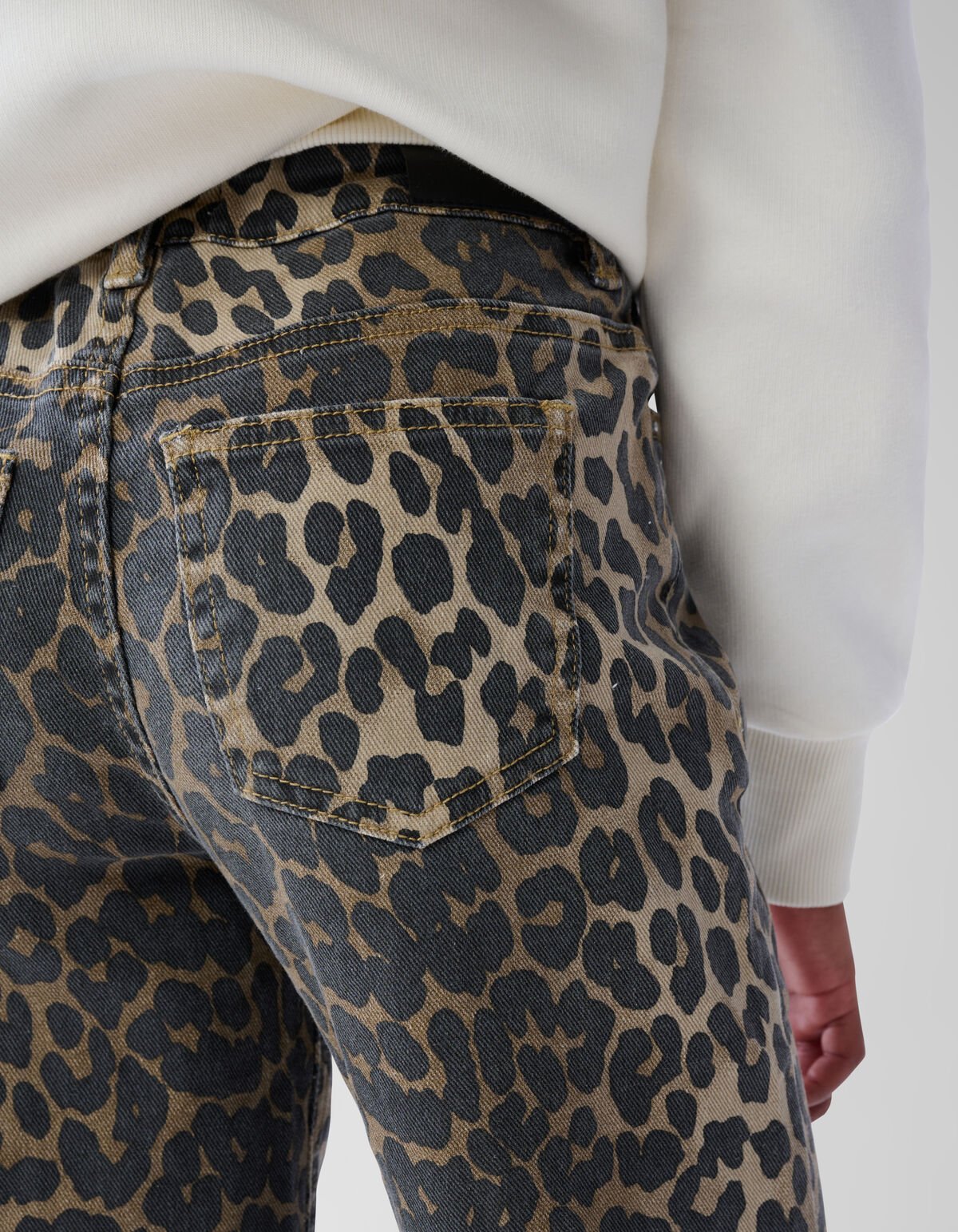 Leopard Straight Fit Broek Bruin SHOEBY GIRLS