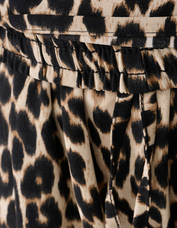 Twist Leopard Wide leg Broek Bruin SHOEBY GIRLS
