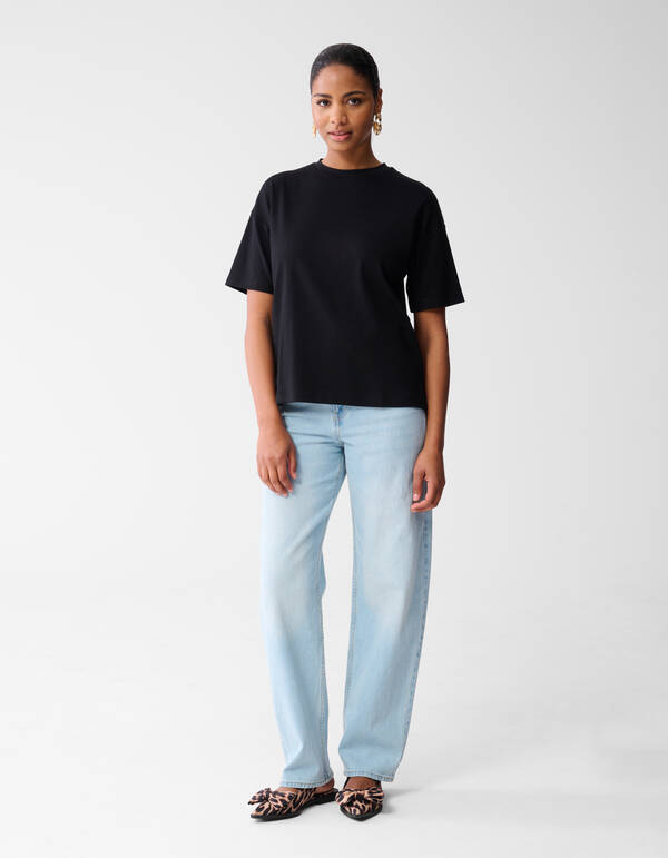 Oversized Basis T-shirt Zwart SHOEBY WOMEN